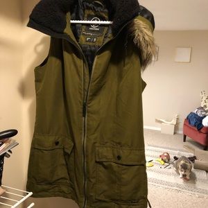 Volcom vest faux fur hoodie